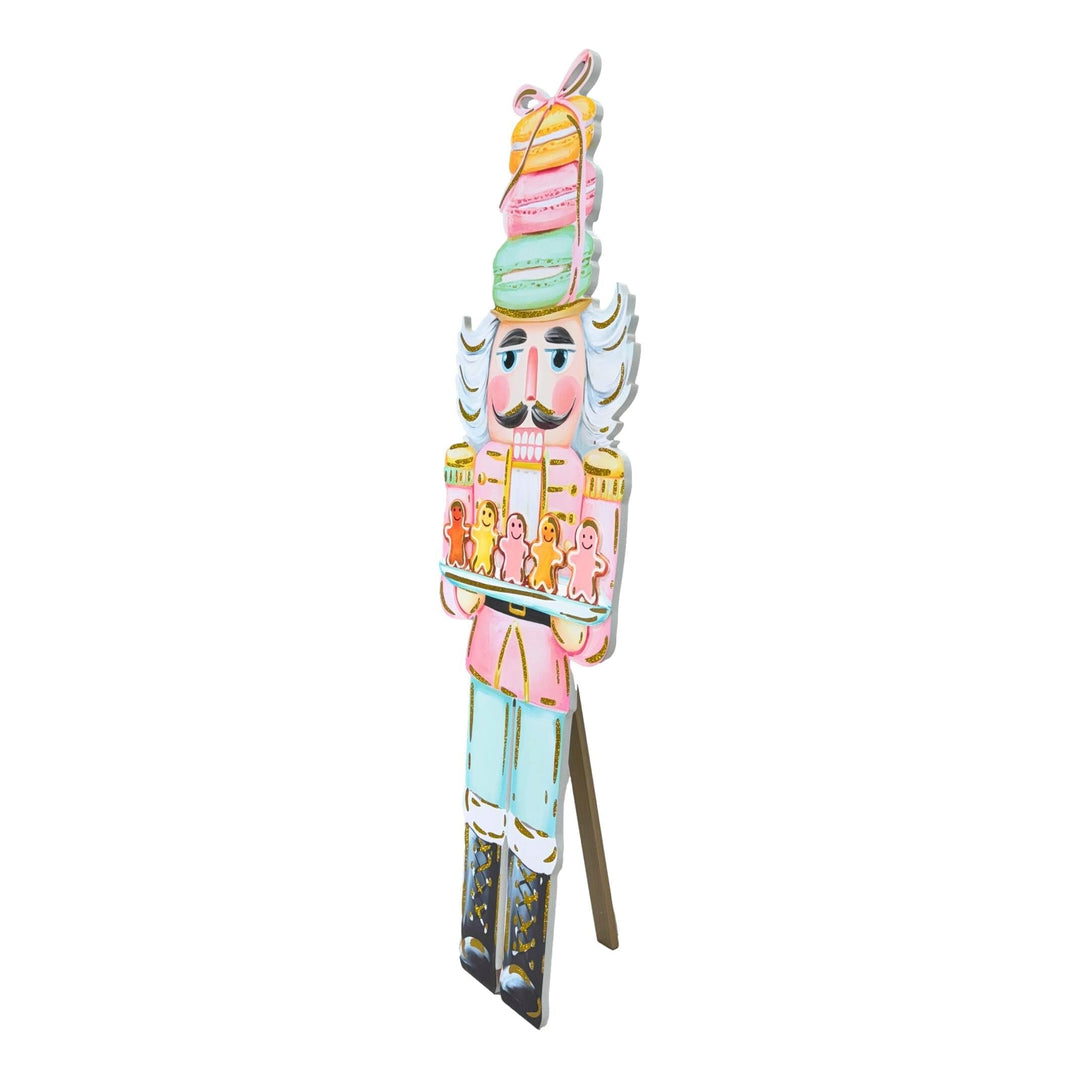 Nutcracker with Gingerbread Men Wood Leaner Christmas Decor Cultivated Concepts 