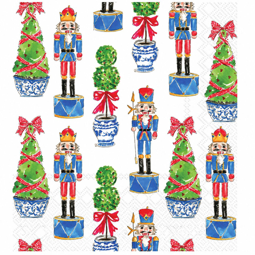 Nutcrackers And Topiary Lunch Napkin Cocktail Napkins Boston International 