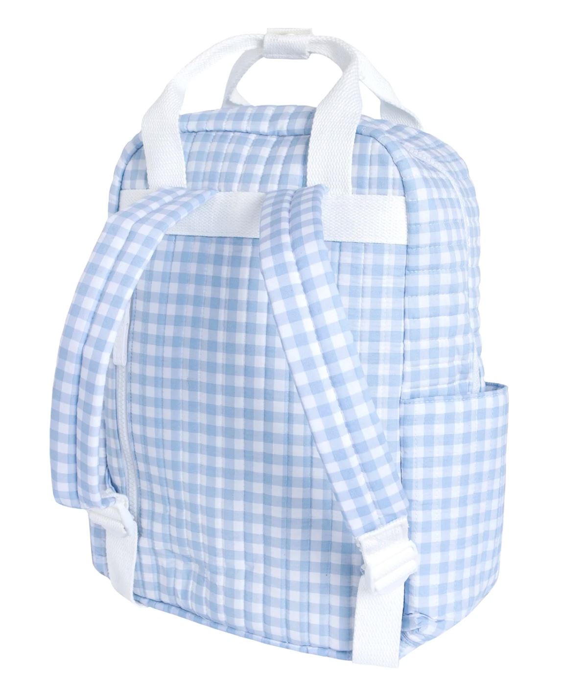 chateau gingham print mini backpack oasis blue gingham everyday backpack | contemporary swimwear & resort wear