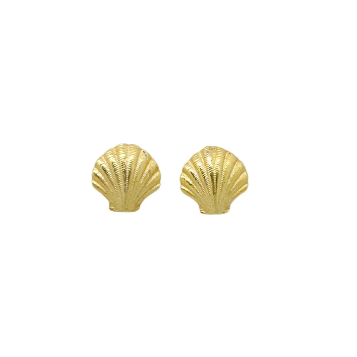 Ocean Shell Tiny Gold Stud Earring Womens Earrings M Donohue 