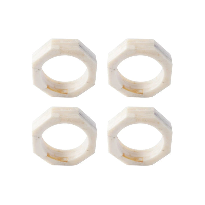 Octagon Shaped Resin Napkin Rings - Set of 4 Napkin Rings Creative Co-Op - Bloomingville 