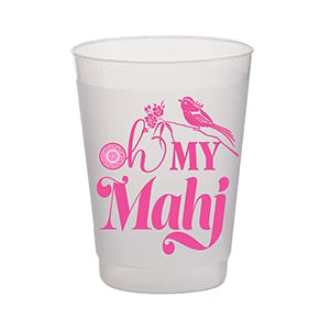Oh My Mahj Pink Shatterproof Cups Drinkware Rosanne Beck 