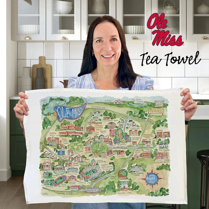 Ole Miss Campus Tea Towel Tea Towels Elizabeth Wade Studio 