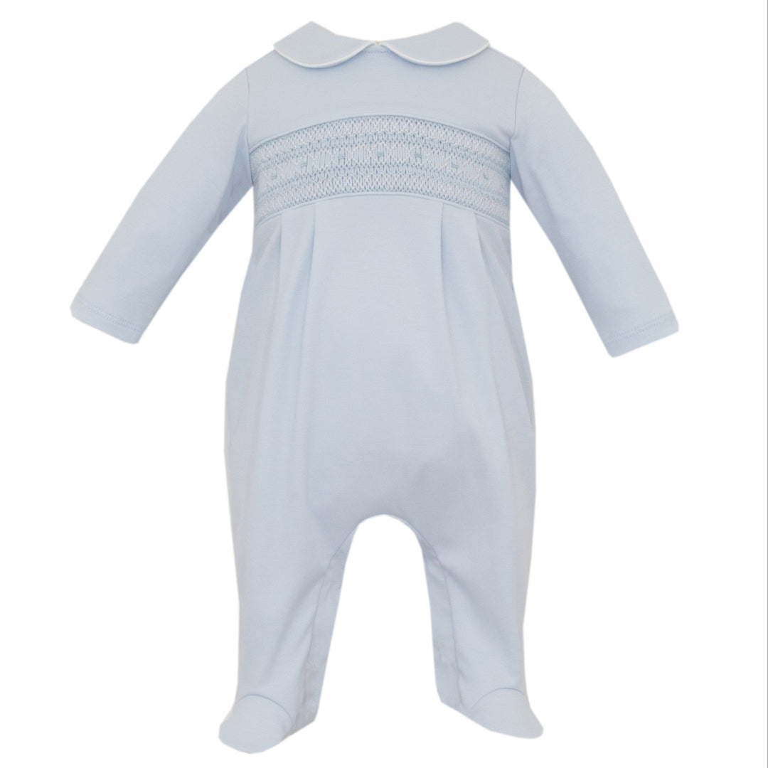 Oliver Smocked Knit Footie Boy Footie Petit Bebe 