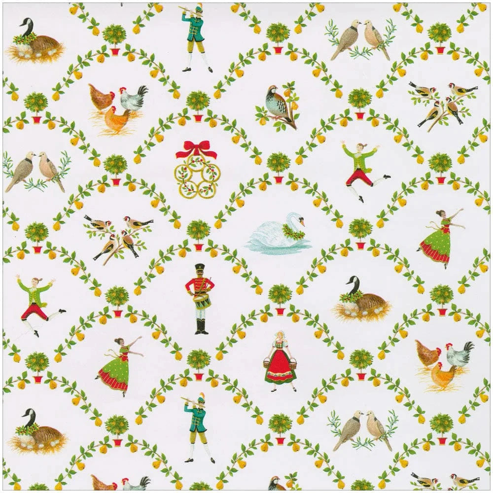 On The Twelfth Day Roll Wrap Wrapping Paper Caspari 