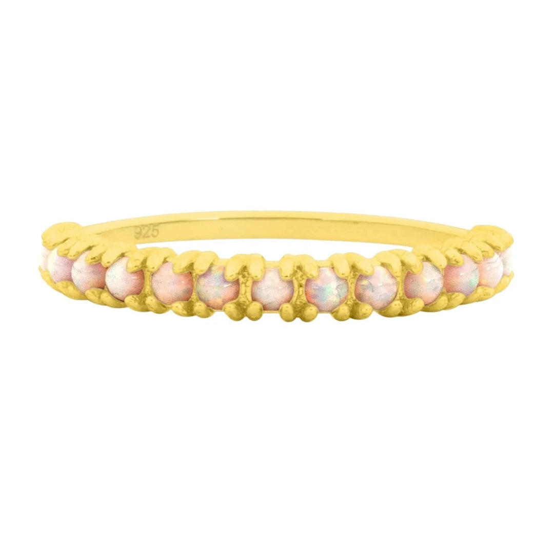 Opal Stacking Band Ring - Gold Womens Ring FYB 
