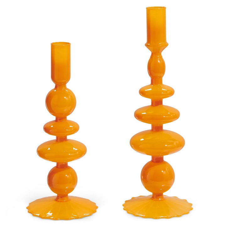Orange Candlesticks Candle Holders RAZ 