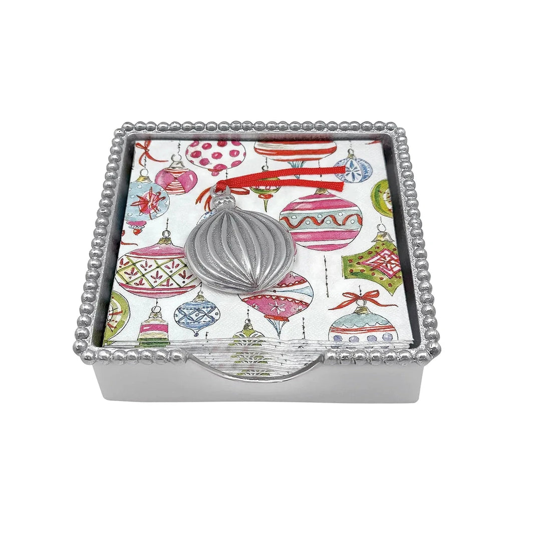 Ornament Beaded Napkin Box Cocktail Napkins Mariposa 