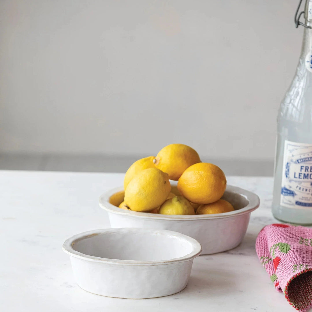 Oval Stoneware Bakers - White Bakeware Creative Co-Op 
