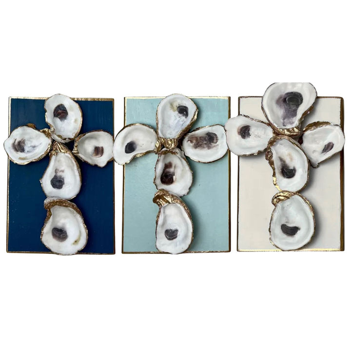 Oyster Cross on Canvas Home Decor Ten Twenty Six Design 