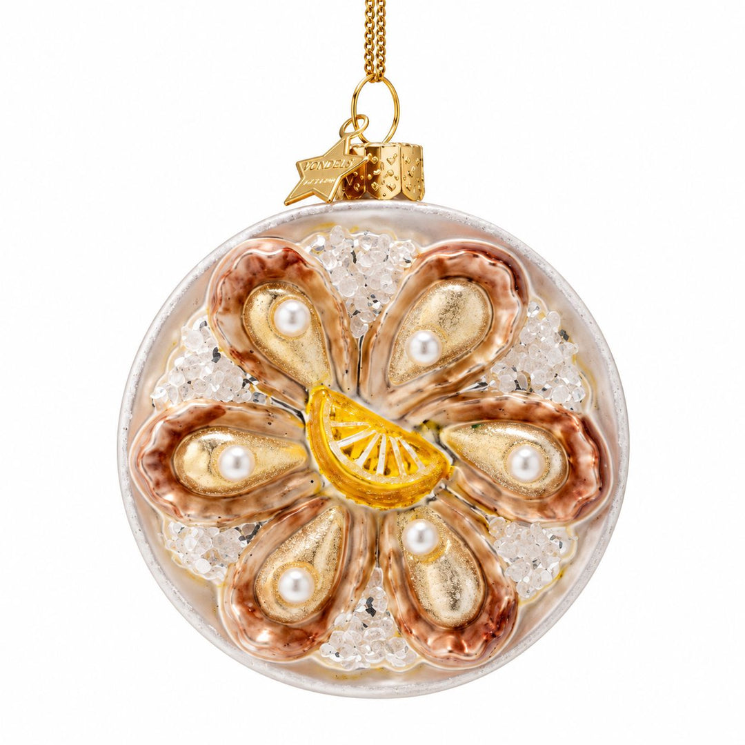 Oyster Plate Glass Ornament Christmas Ornament Vondels 