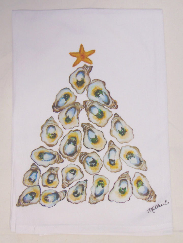 Hand Printed Guest Towel - Christmas