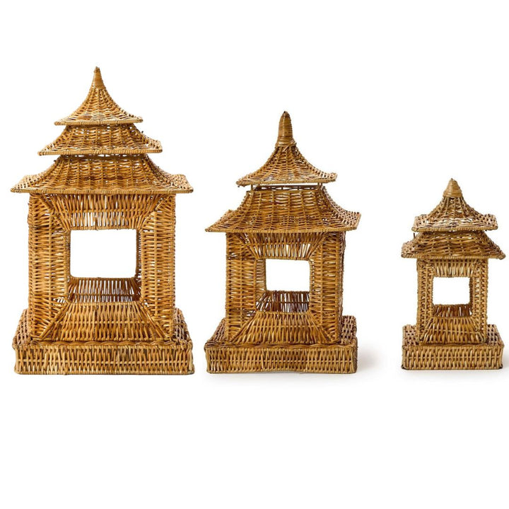 Pagodas Rattan Lanterns Home Decor Two's Company 