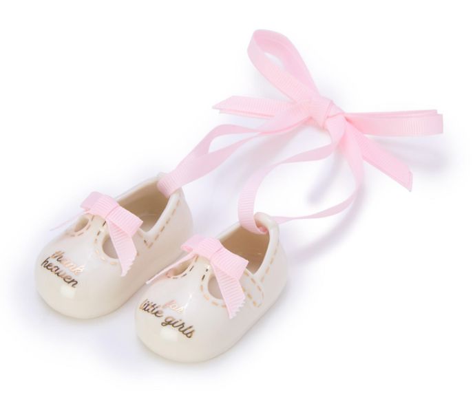 Pair of Baby Shoes - Baby's First Christmas Ornament Christmas Ornament Two's Company Pink 