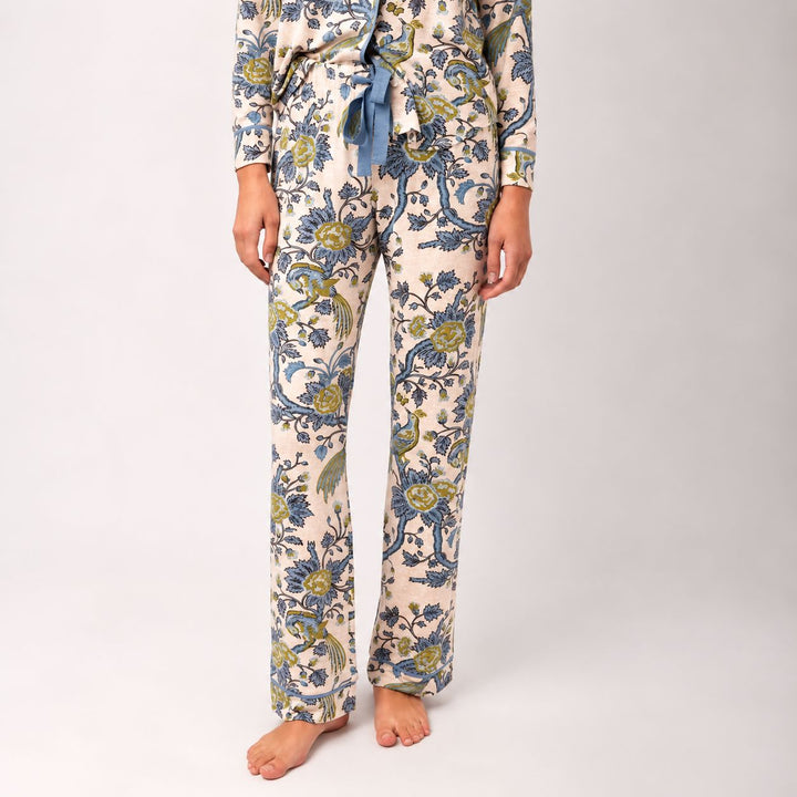 Pajama Pant - Japonica Bird Green Womens Pajamas Spartina 