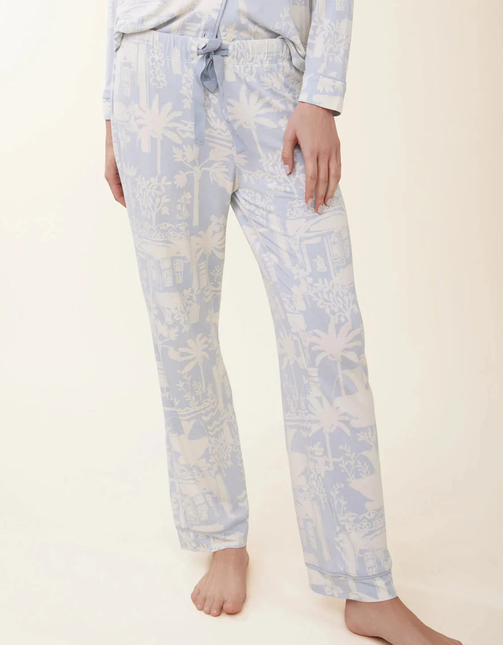 Pajama Pant - Palm Scene Blue Womens Pajamas Spartina 