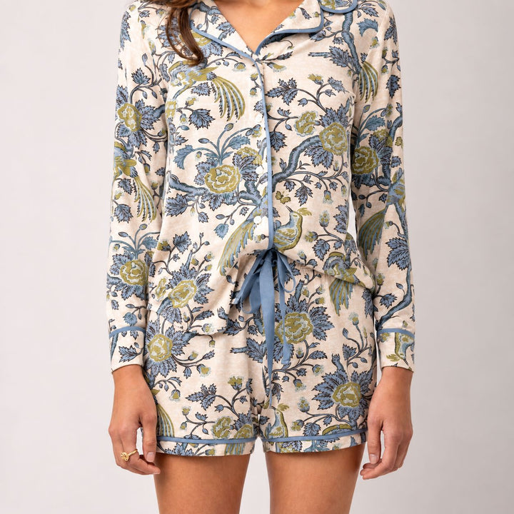 Pajama Short - Japonica Bird Green Womens Pajamas Spartina 