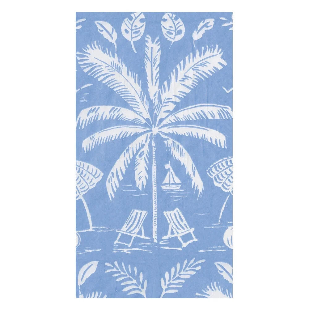 Palms and Parasols Guest Towel Napkins - Ocean Guest Towels Caspari 