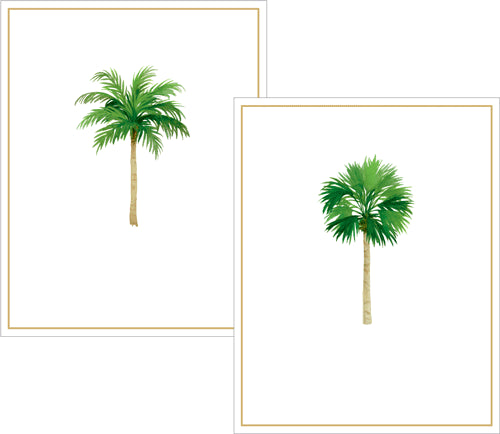 Palms Foil Note Cards Stationery Caspari 