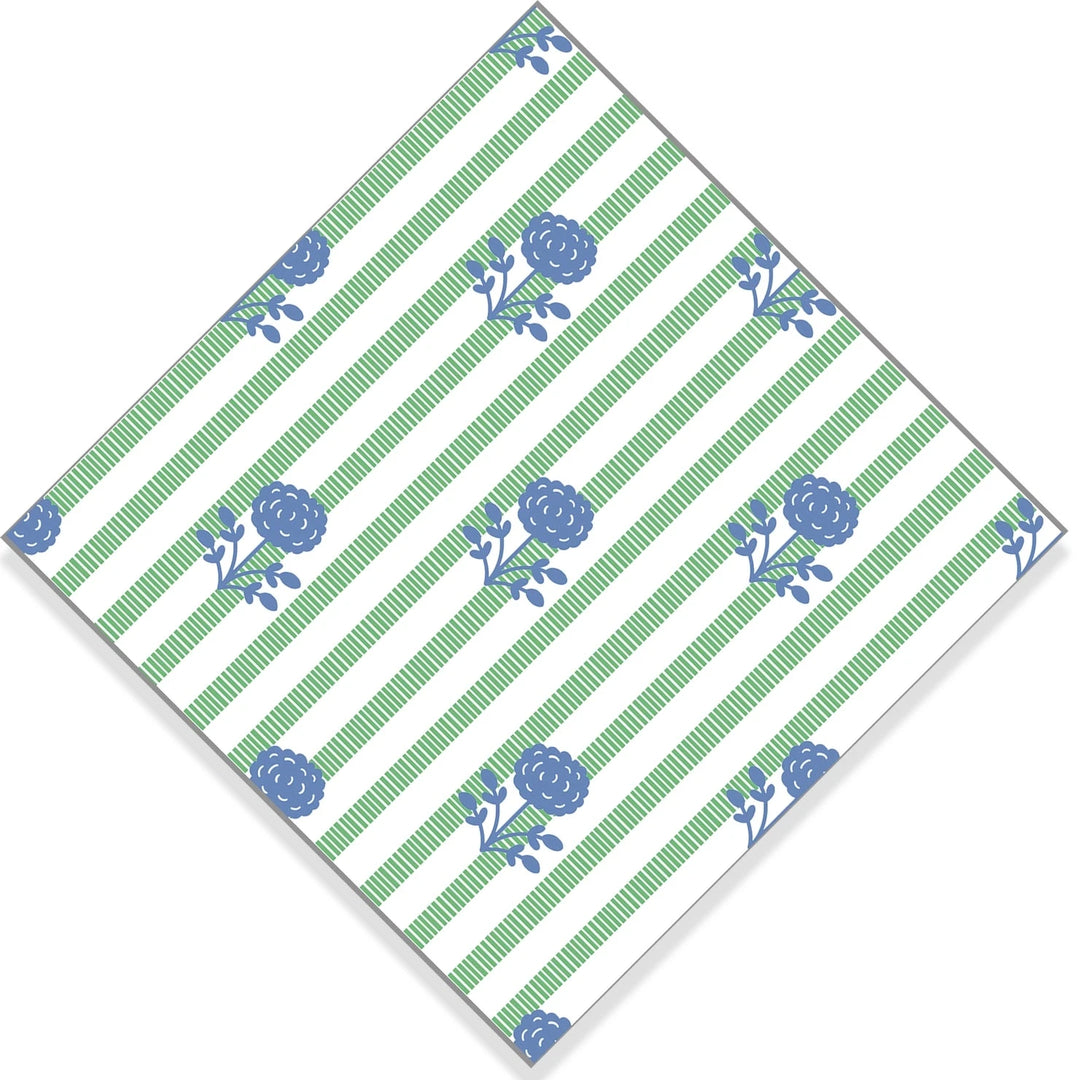 Paper Cocktail Napkins - Floral Stripe Cocktail Napkins WH Hostess 