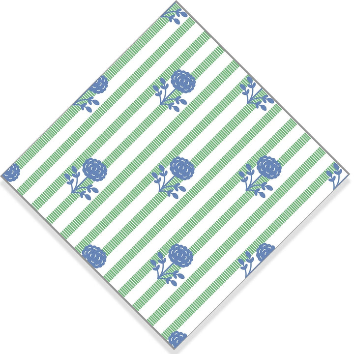 Paper Cocktail Napkins - Floral Stripe Cocktail Napkins WH Hostess 