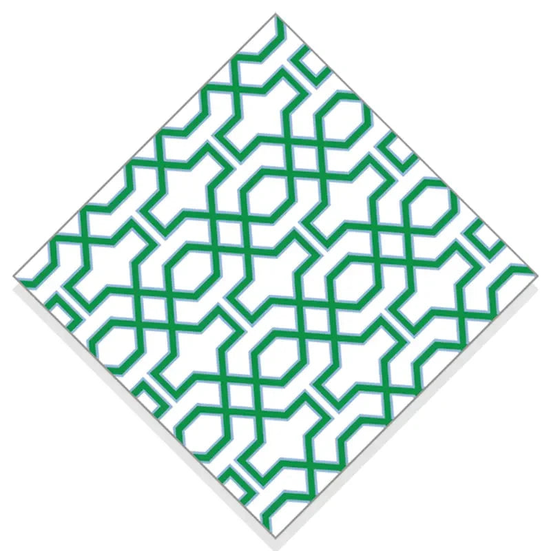 Paper Cocktail Napkins - Green Trellis Cocktail Napkins WH Hostess 