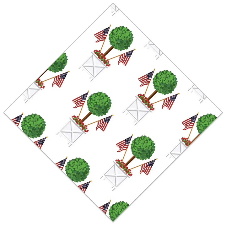 Paper Cocktail Napkins - Patriotic Topiary Cocktail Napkins WH Hostess 