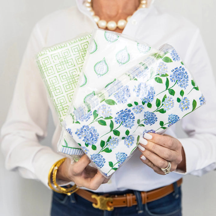 Paper Guest Towel - Green Bamboo Fret Guest Towels WH Hostess 