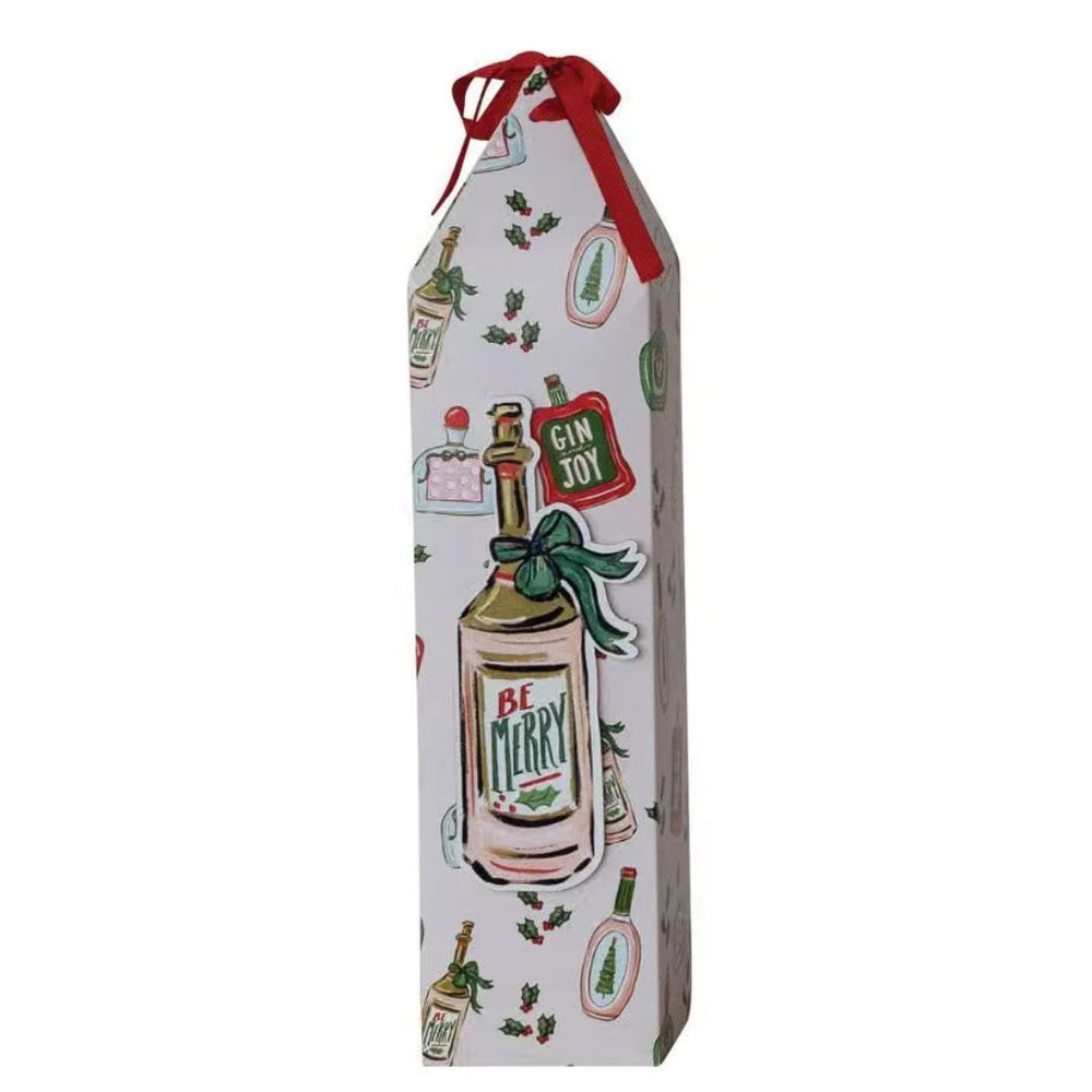 Paper Wine/Gift Box Wine Bag Creative Co-Op Be Merry 