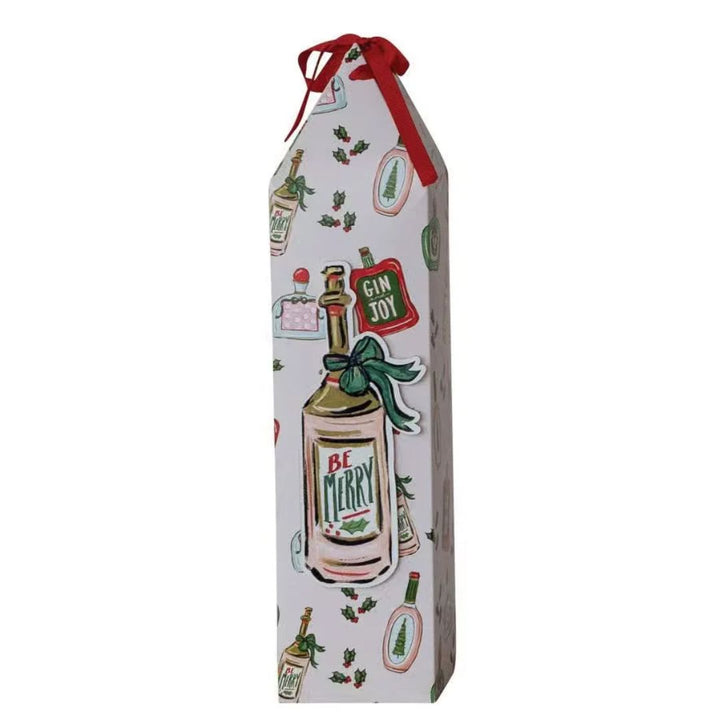 Paper Wine/Gift Box Wine Bag Creative Co-Op Be Merry 