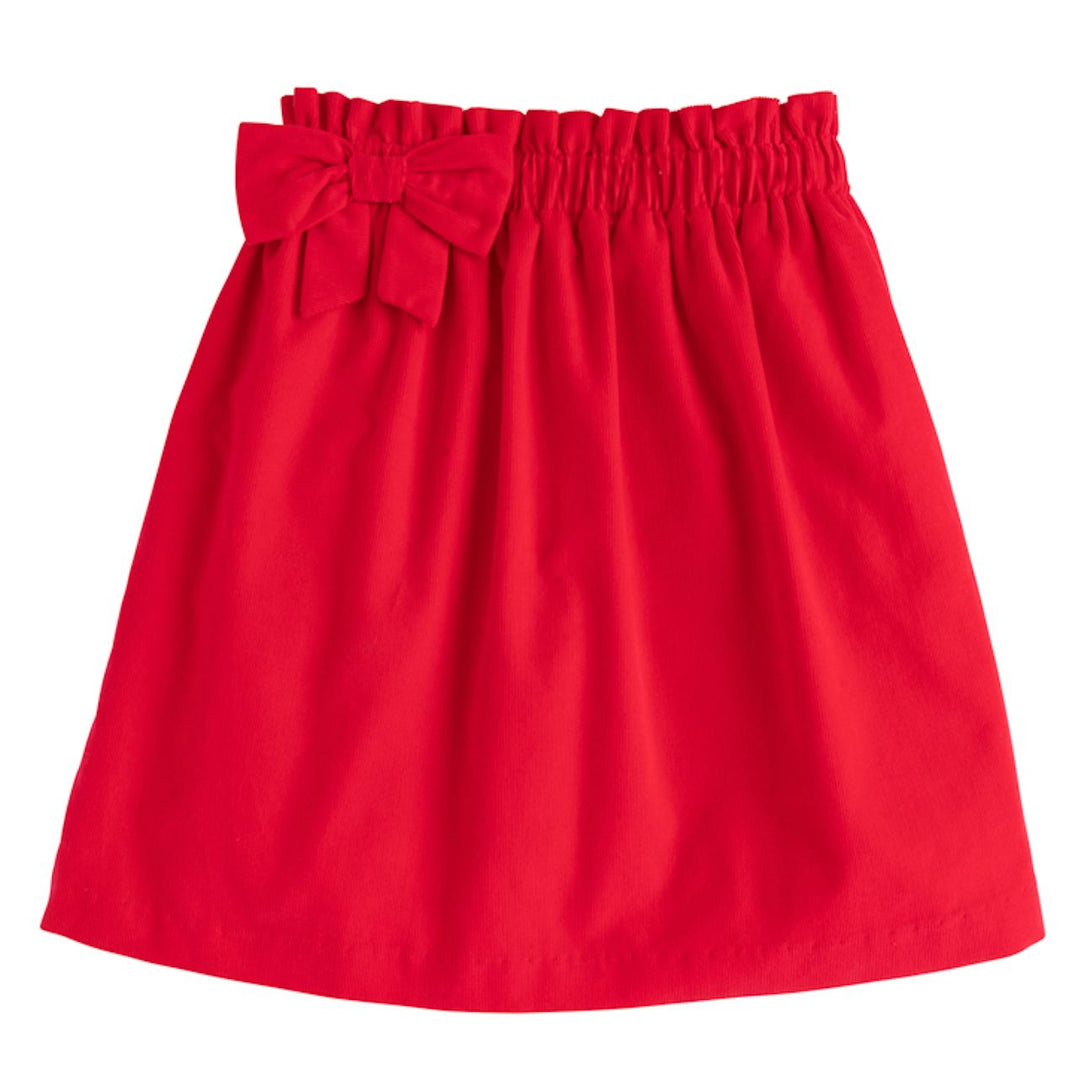 Paperbag Bow Skirt - Red Corduroy Girl Skirt Little English 