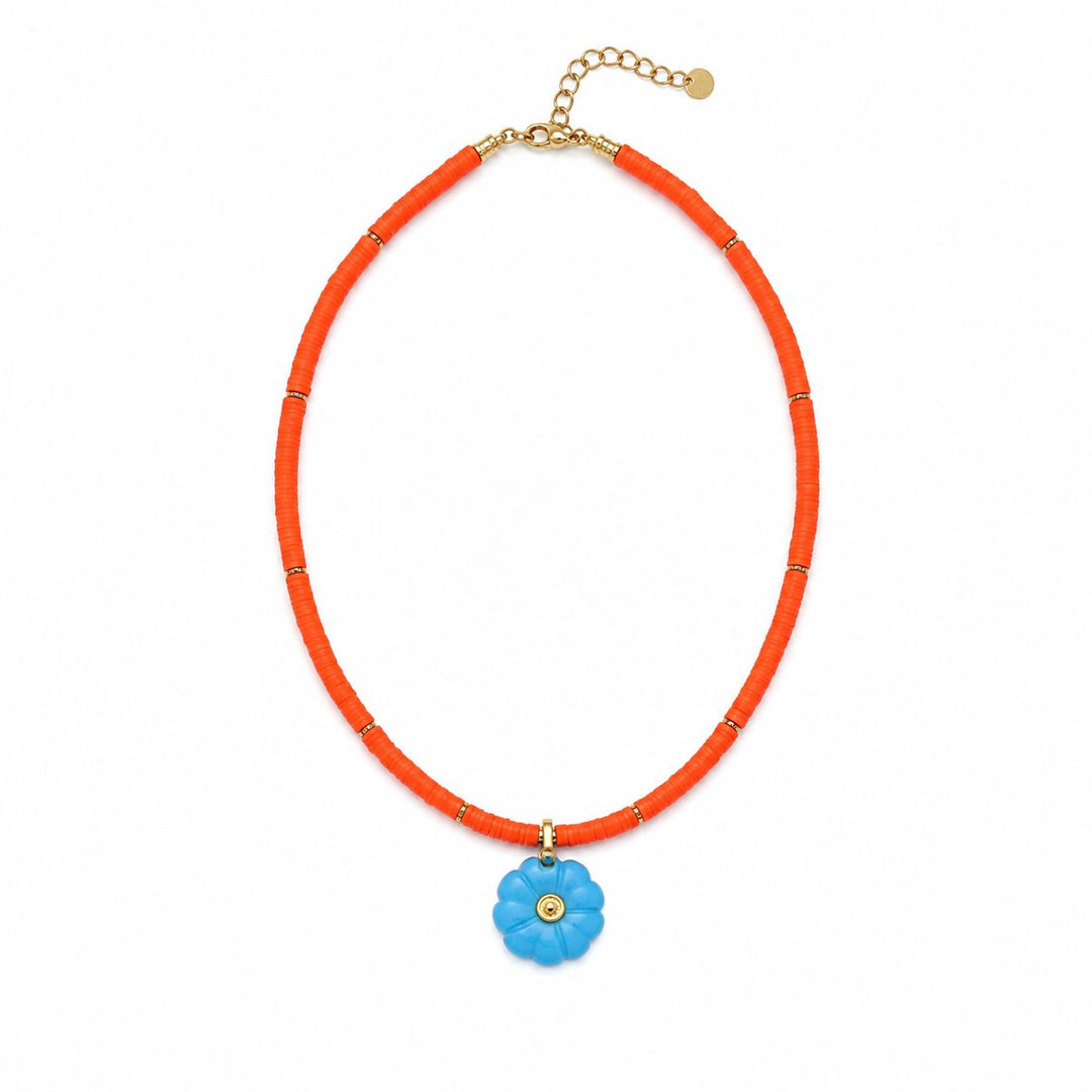 Paris Patels Necklace - Turquoise Flower Womens Necklace Caryn Lawn 