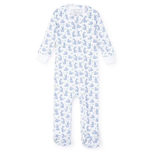 Parker Zipper Pajama - Bunny Hop Blue Boy Pajamas Lila & Hayes 