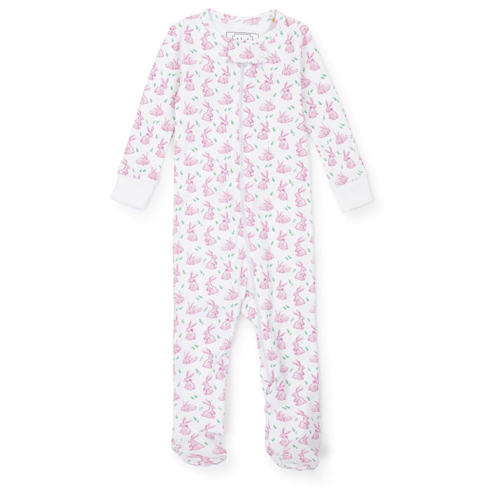 Parker Zipper Pajama - Bunny Hop Pink Girl Pajamas Lila & Hayes 
