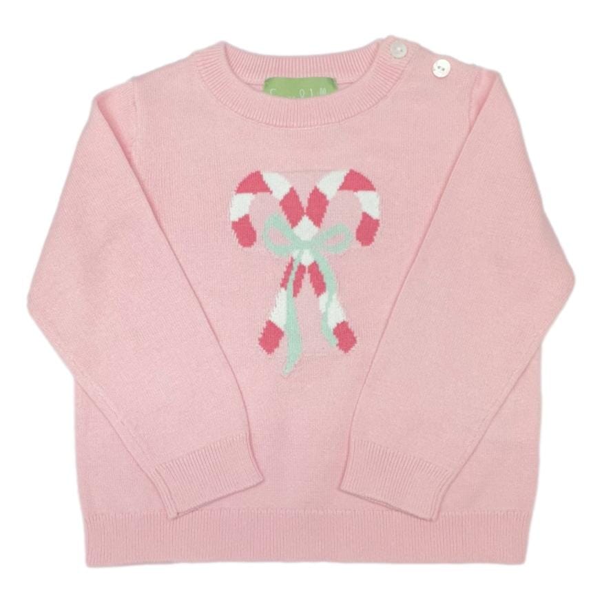 Pastel Crossed Candy Canes Sweater Girl Shirt Lulu Bebe 