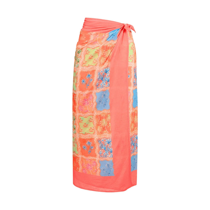 Patchwork Palm Sarong Womens Cover Up Sunshine Tienda 