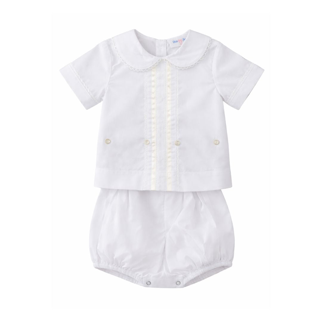 Patrick White Lace Button On Bloomer Set Boy Bloomer Set Lulu Bebe 
