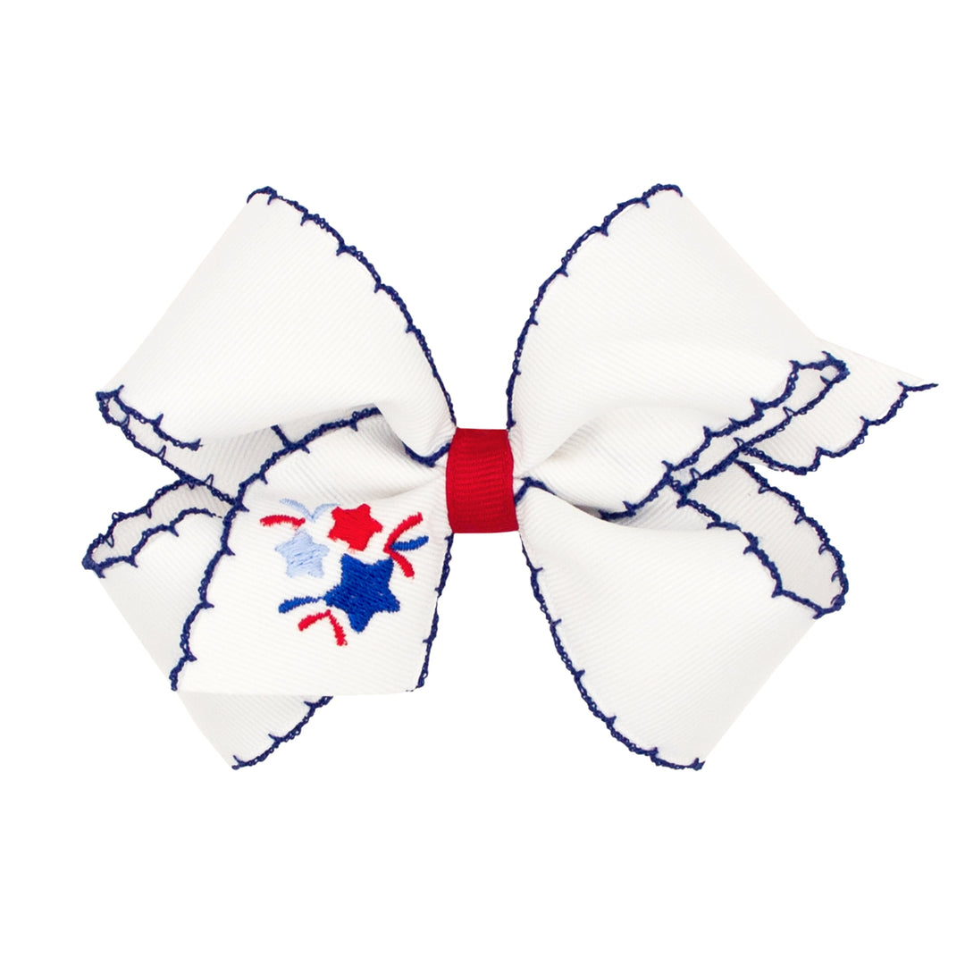 Patriotic Bows - Medium Hair Bow WeeOnes Fireworks 