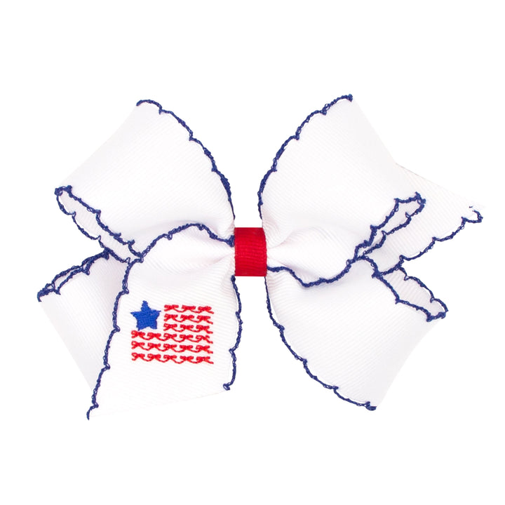 Patriotic Bows - Medium Hair Bow WeeOnes Flag 