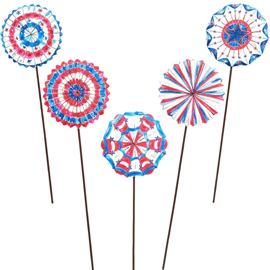 Patriotic Pinwheels Stakes Door Hanger Round Top Collection 