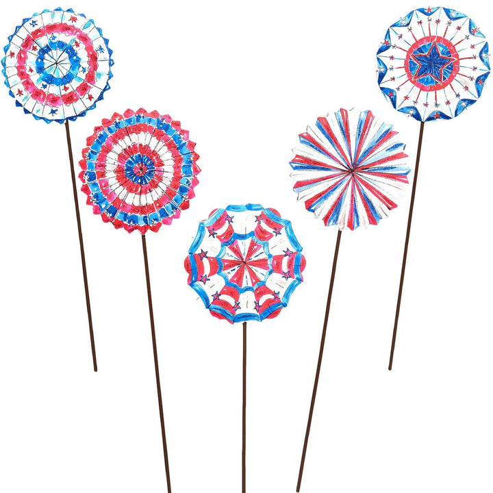 Patriotic Pinwheels Stakes Door Hanger Round Top Collection 