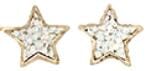 Patriotic Star Stud Earrings Womens Earrings Golden Stella White 