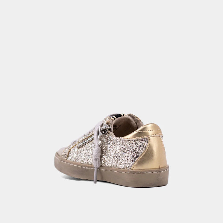 Paula Mini Sneakers - Sterling Glitter Children Shoes ShuShop 