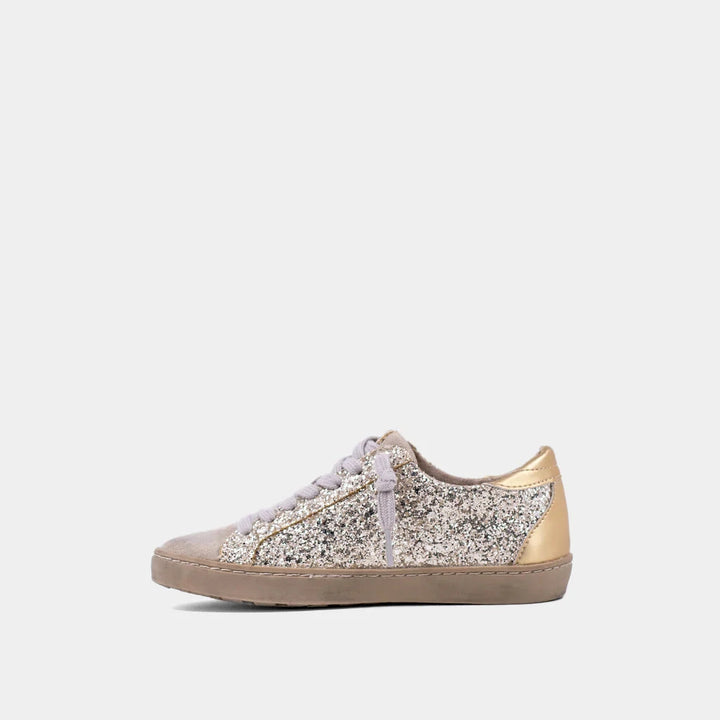 Paula Mini Sneakers - Sterling Glitter Children Shoes ShuShop 