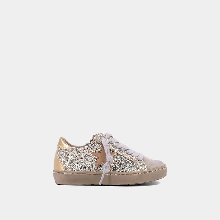 Paula Mini Sneakers - Sterling Glitter Children Shoes ShuShop 