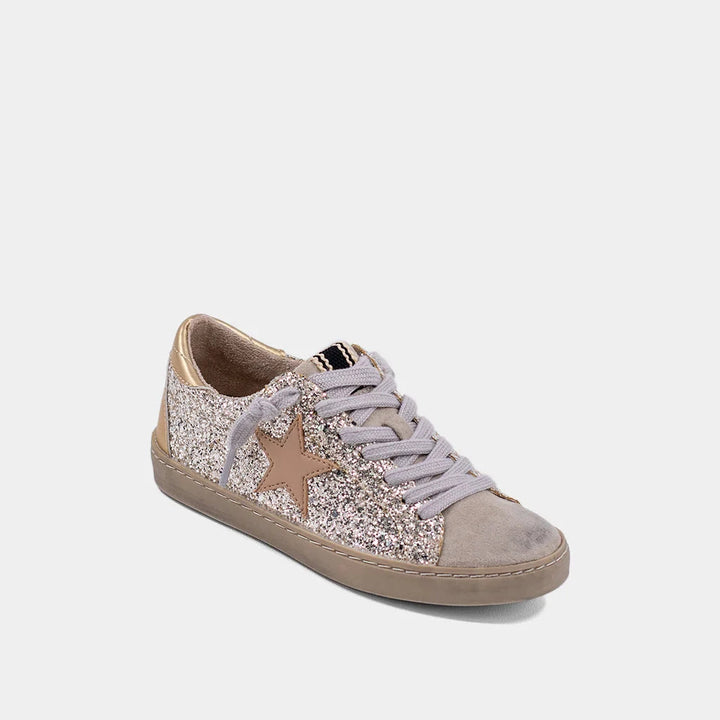 Paula Mini Sneakers - Sterling Glitter Children Shoes ShuShop 