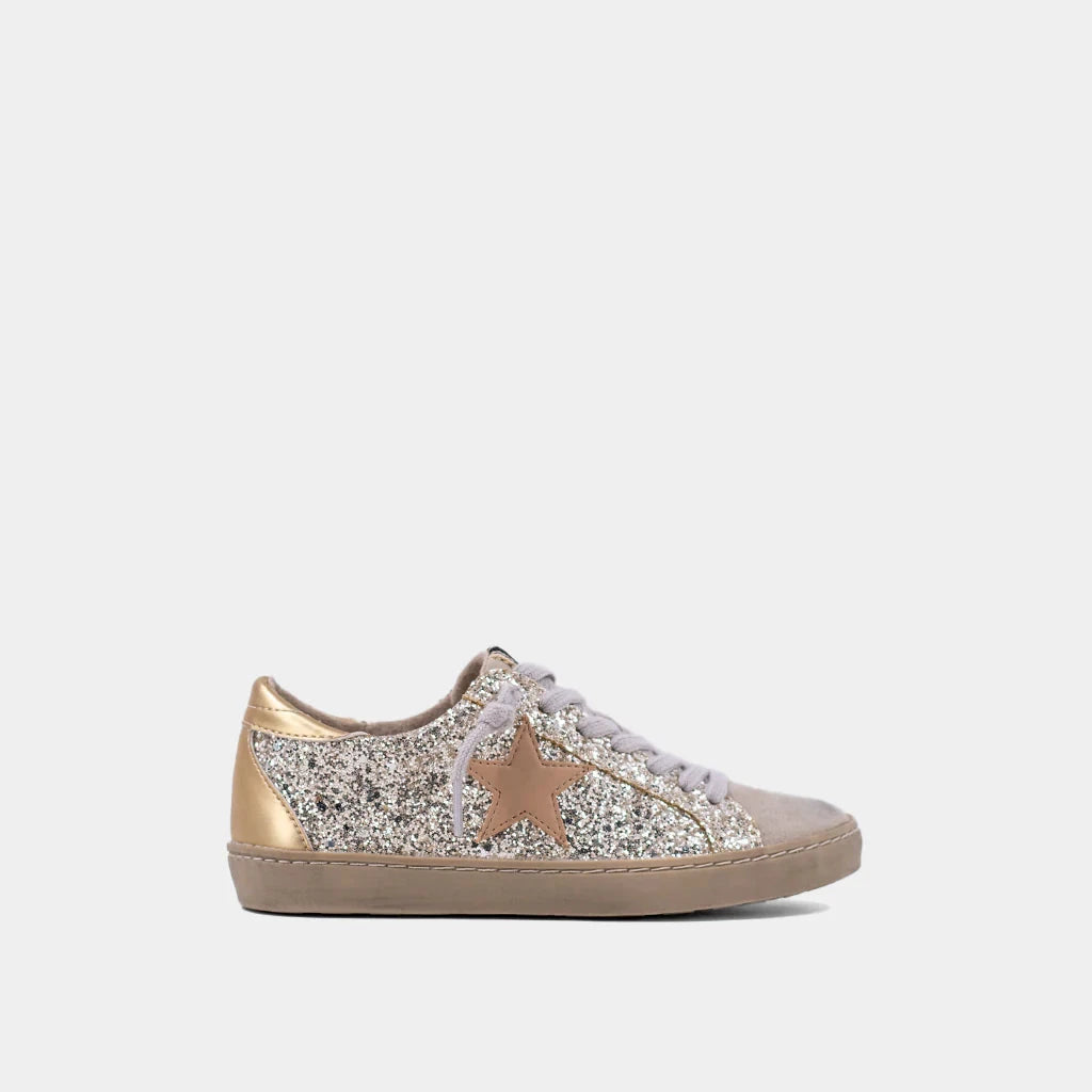 Paula Mini Sneakers - Sterling Glitter Children Shoes ShuShop 