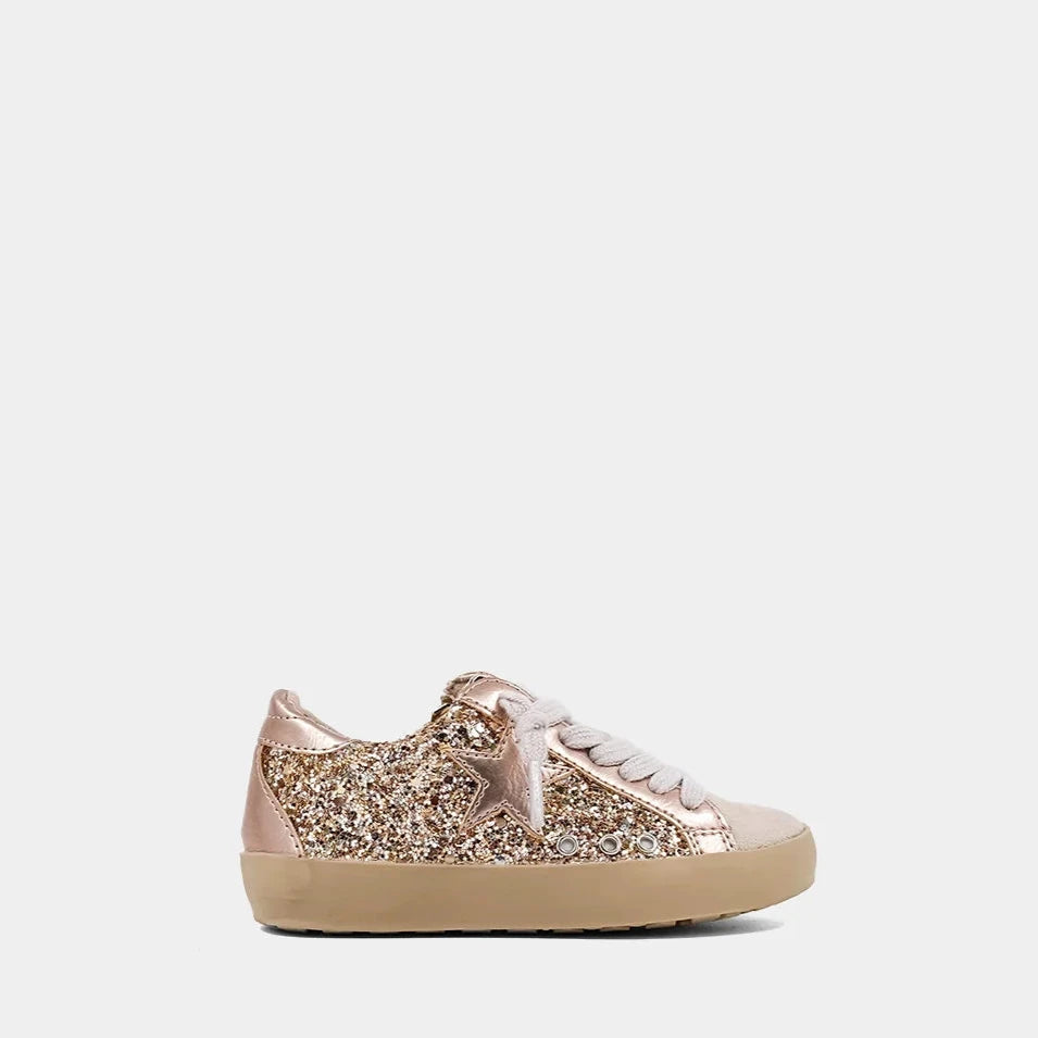 Paula Toddler Sneakers - Champagne Glitter Children Shoes ShuShop 