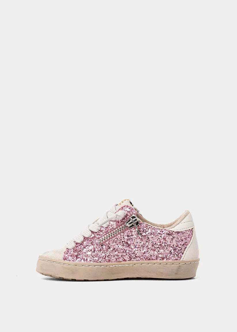 Paula Toddler Sneakers - Fuchsia Glitter Children Shoes ShuShop 