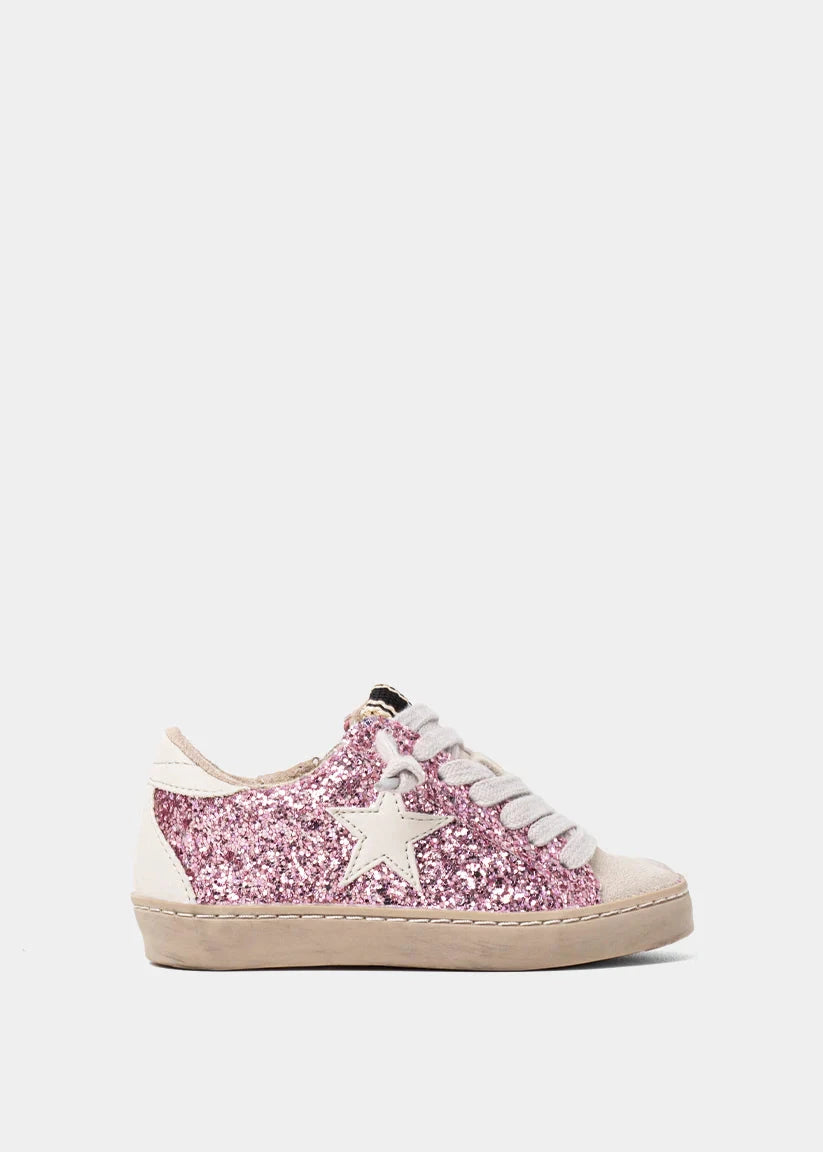 Paula Toddler Sneakers - Fuchsia Glitter Children Shoes ShuShop 